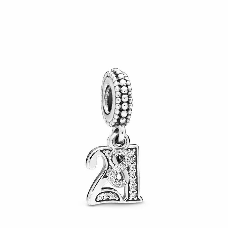 Pandora 21 Years Of Love Dangle Charm - Sterling Silver/Cubic Zirconia - Canada | FT6583ZD